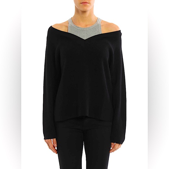 T ALEXANDER WANG V-Neck Sweatwer With Tank Trim - Picture 10 of 14